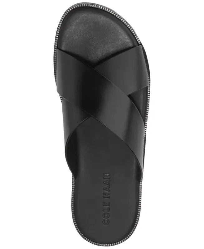 Men's Nantucket Cross Strap Slip-On Slide Sandals - Black/black - 3