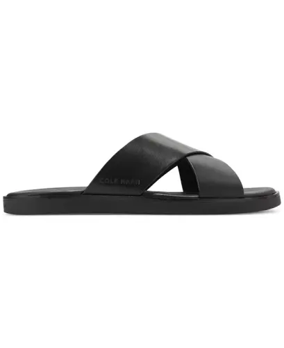 Men's Nantucket Cross Strap Slip-On Slide Sandals - Black/black - 5