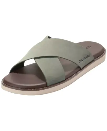 Men's Nantucket Cross Strap Slip-On Slide Sandals - Dusty Olive Nubuck - 8