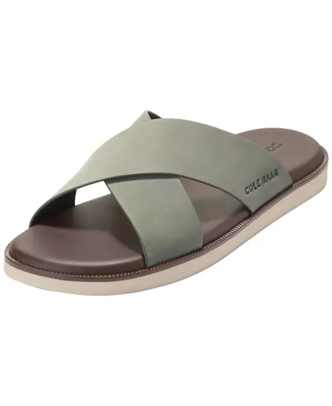 Men's Nantucket Cross Strap Slip-On Slide Sandals - Dusty Olive Nubuck - 8