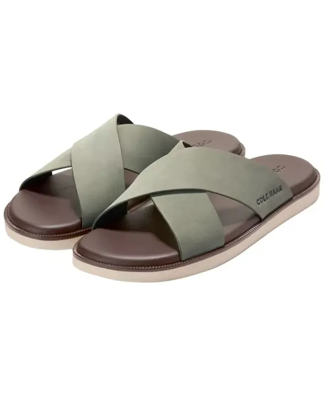 Men's Nantucket Cross Strap Slip-On Slide Sandals - Dusty Olive Nubuck - 9