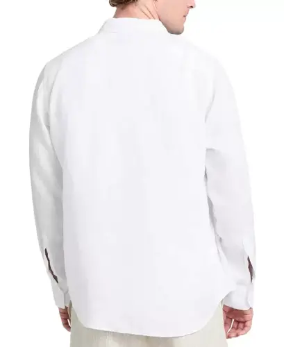 Men's Napa Relaxed-Fit Textured Button-Down Shirt - Pure White - 3