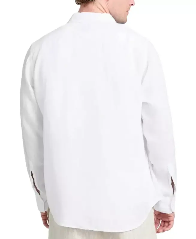 Men's Napa Relaxed-Fit Textured Button-Down Shirt - Pure White - 3