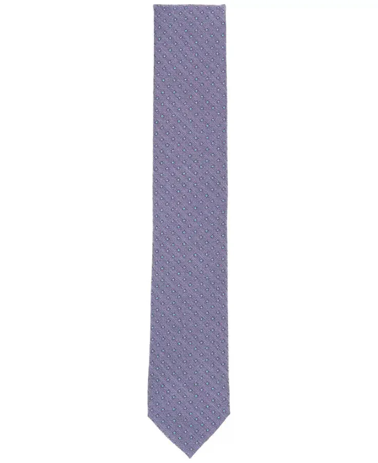 Men's Natron Geo-Pattern Tie, Exclusively at Modazone-Purple - 2