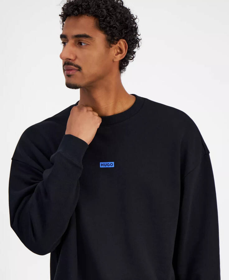 Men's Naviu Relaxed Fit Long Sleeve Crewneck Logo Sweatshirt Black - 3