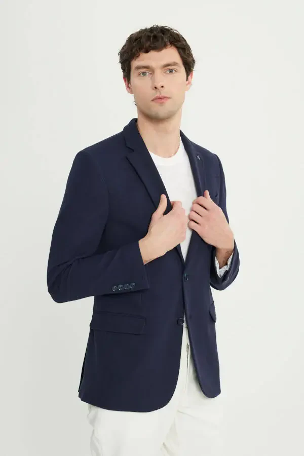 Men's Navy 360 All-Way Stretch Cotton Flexible - 3