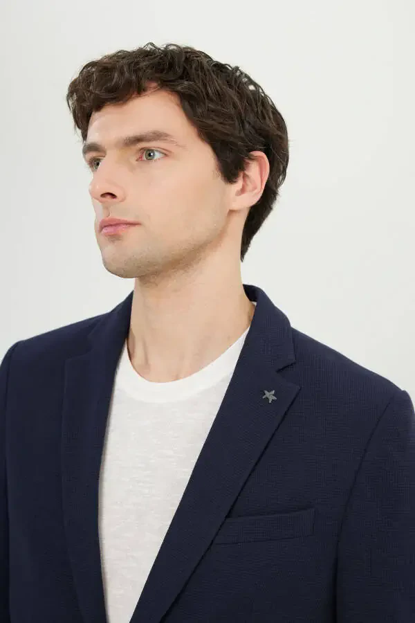 Men's Navy 360 All-Way Stretch Cotton Flexible - 4