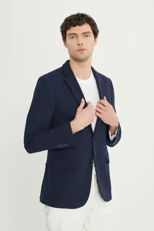 Men's Navy 360 All-Way Stretch Cotton Flexible - 4