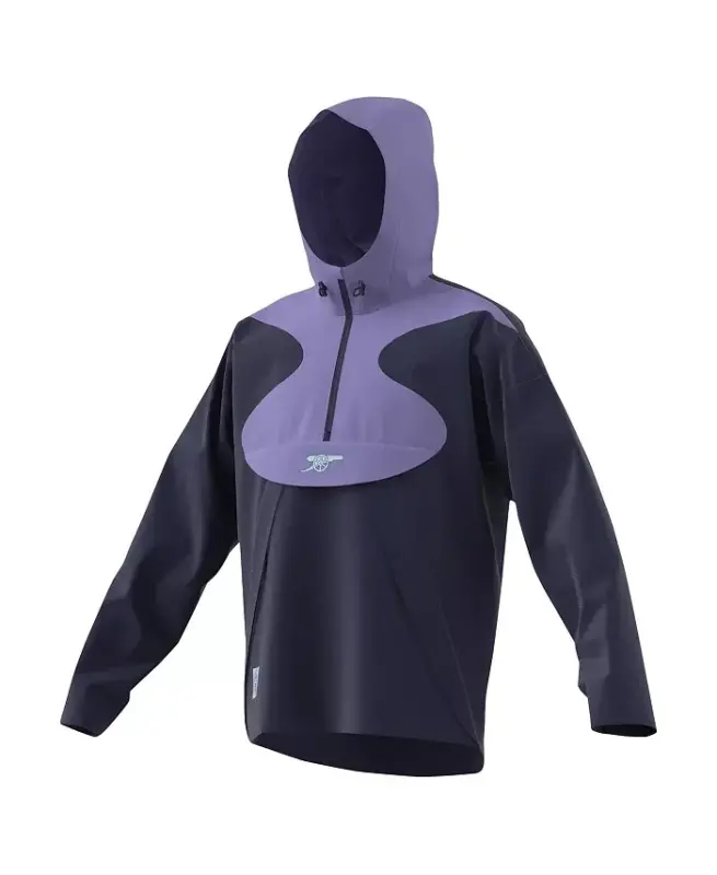 Men's Navy Arsenal Half-Zip Hoodie Windbreaker Jacket-Navy - 3