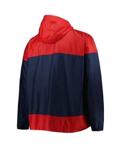 Men's Navy Atlanta Braves Flash Forward Challenger Big and Tall Omni-Shade Full-Zip Windbreaker - 4