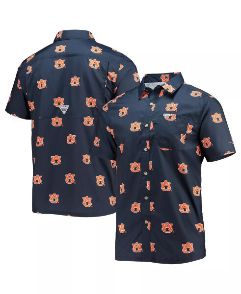 Men's Navy Auburn Tigers Super Slack Tide Omni-Shade Button-Up Shirt Navy - 2