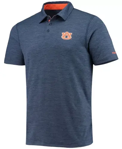Men's Navy Auburn Tigers Tech Trail Omni-Shade Polo Shirt-Navy - COLUMBIA (1)