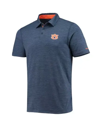 Men's Navy Auburn Tigers Tech Trail Omni-Shade Polo Shirt-Navy - 4