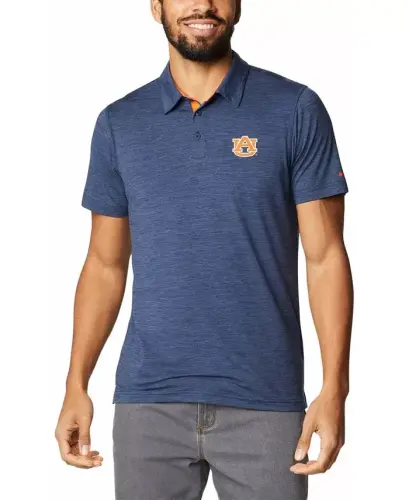 Men's Navy Auburn Tigers Tech Trail Omni-Shade Polo Shirt-Navy - 8