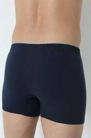 Men's Navy Blue Buttoned Boxer Shorts 3-Pack 100% Cotton Jersey - 8
