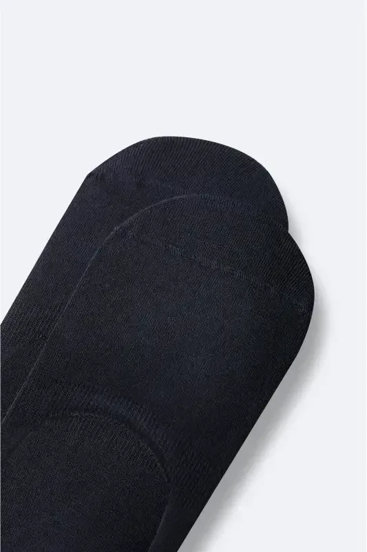 Men's Navy Blue Cotton Invisible Socks B008557-Navy - 2