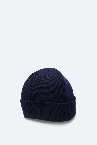 Men's navy blue embroidered brimmed beanie (A32y9205) - 2