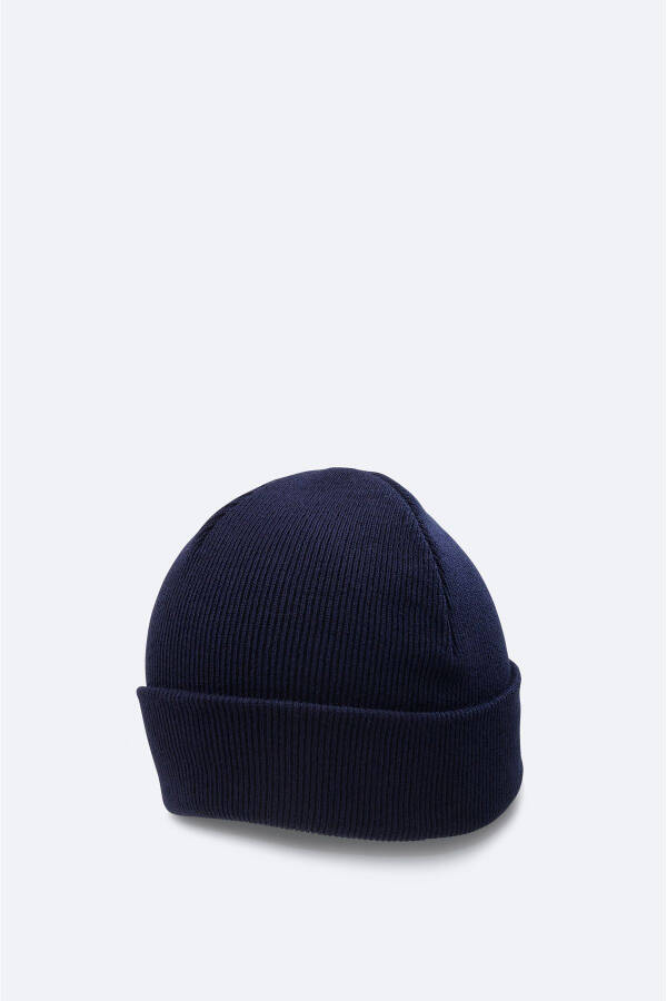 Men's navy blue embroidered brimmed beanie (A32y9205) - 2