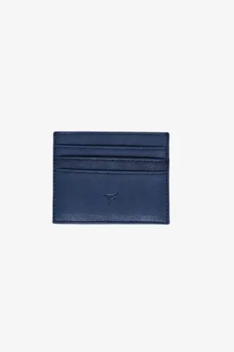 Men's Navy Blue Gift Boxed Cardholder-Navy Blue - 1