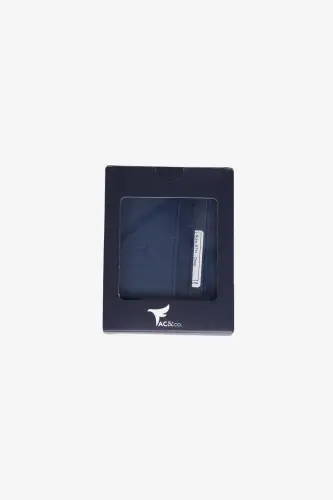 Men's Navy Blue Gift Boxed Cardholder-Navy Blue - 2