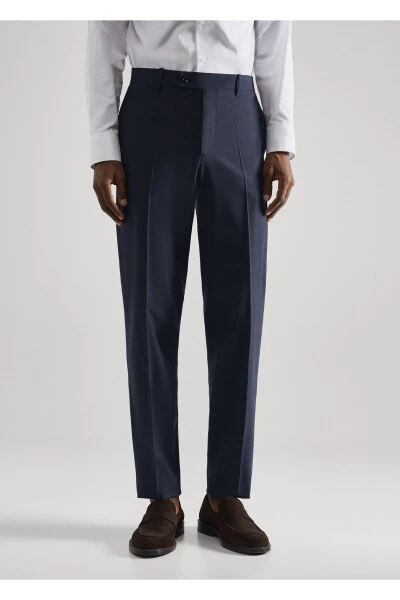 Men's Navy Blue Pants - MANGO MAN