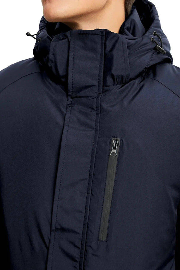 Men's Navy Blue Removable Hooded Windproof Winter Jacket & Coat & Parka - 9