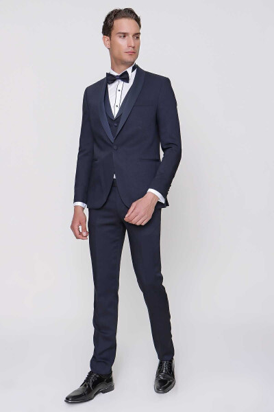 Men's Navy Blue Santorini Ceremony Suit - MORVEN (1)