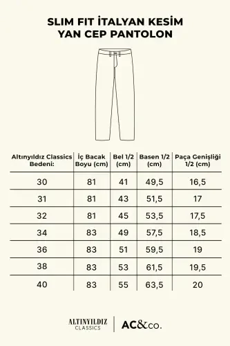 Men's Navy Blue Slim Fit Italian Cut Side Pocket Elastic Casual Pants-Navy Blue - AC&CO / ALTINYILDIZ CLASSICS (1)