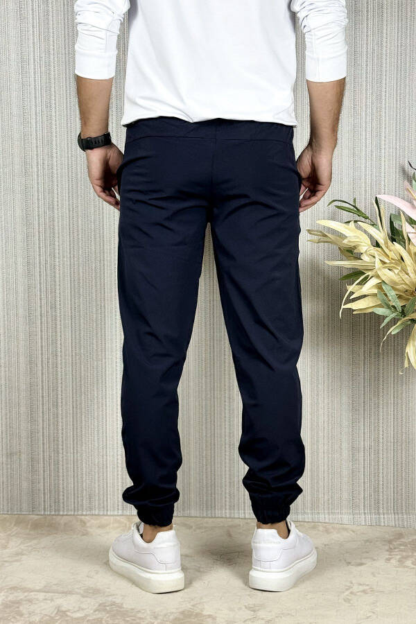 Men's Navy Blue Summer Outdoor Sports Lycra Jogger Pants - 14