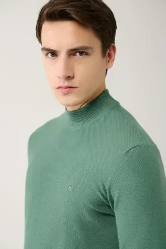 Men's Navy Crew Neck Sweater - AVVA (1)