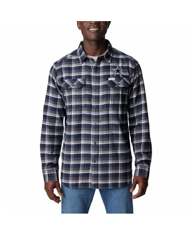 Men's Navy Dallas Cowboys Flare Gun Flannel Button-Up Shirt - 1