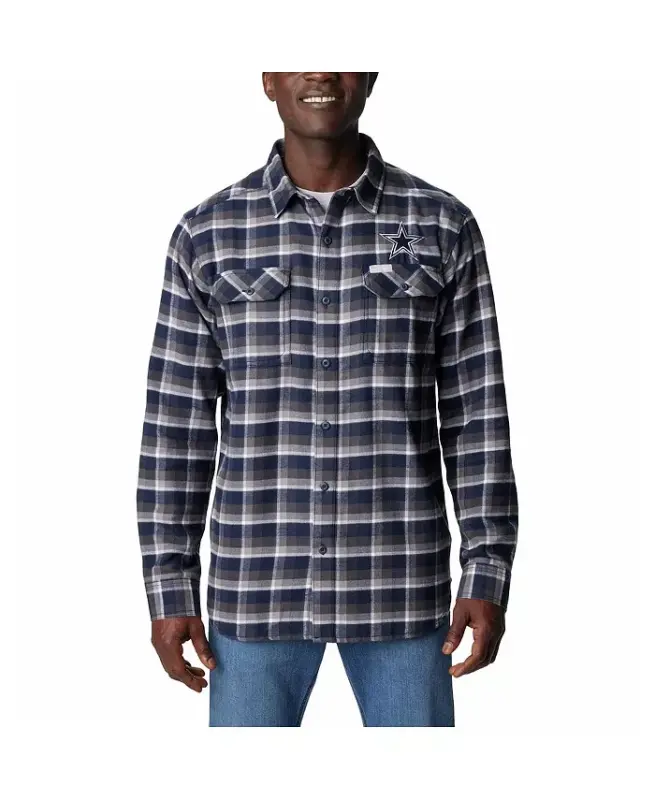 Men's Navy Dallas Cowboys Flare Gun Flannel Button-Up Shirt - 2