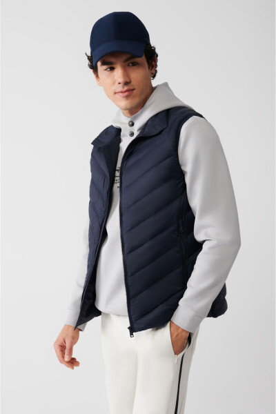 Men's Navy Down Puffer Vest Water Repellent Windproof Comfort Fit B006520 - 9