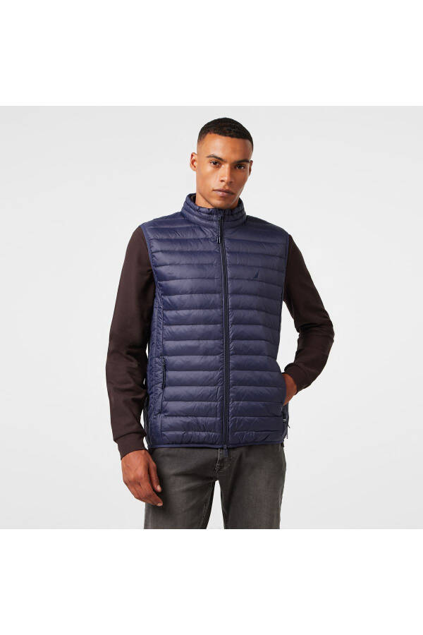 Men's Navy Down Vest - 8