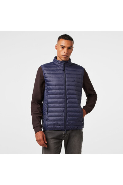 Men's Navy Down Vest - 1