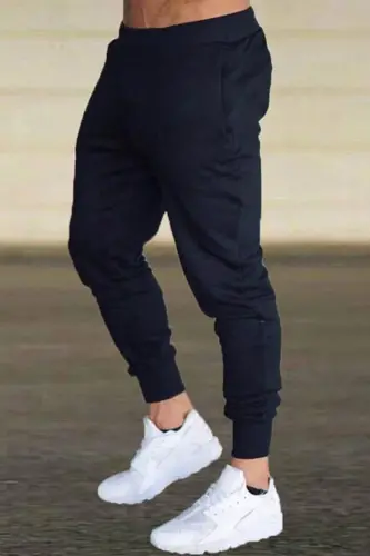 Men's Navy Elastic Hem Sweatpants - Navy 