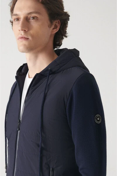 Men's Navy Hooded Jacket - AVVA (1)