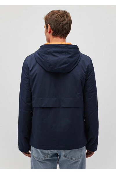 Men's Navy Hooded Jacket - 4