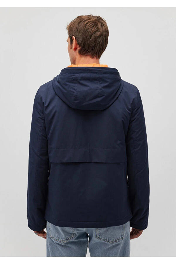 Men's Navy Hooded Jacket - 4