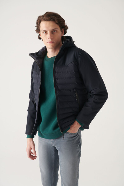 Men's Navy Hooded Windproof Jacket A22y6083 - 8