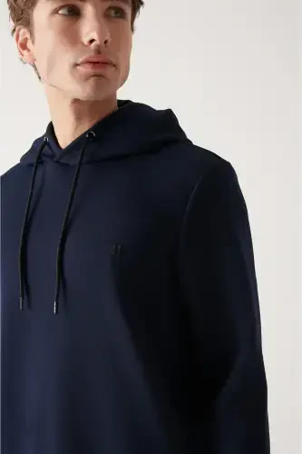 Men's Navy Hoodie Sweatshirt - AVVA (1)