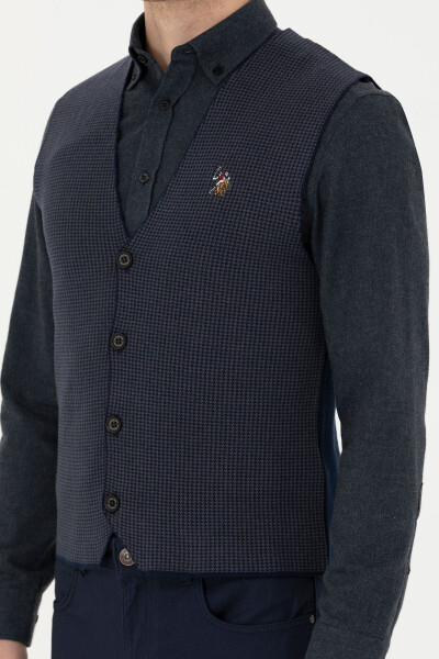 Men's Navy Knit Cardigan - 6