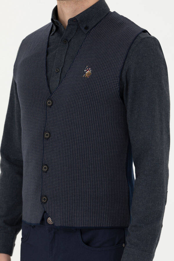 Men's Navy Knit Cardigan - 6