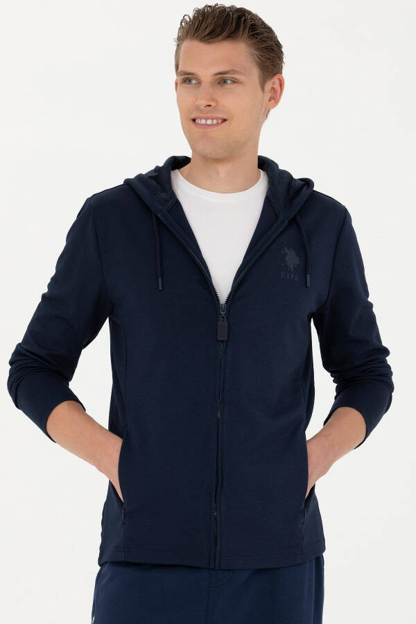 Men's Navy Knit Cardigan - 3