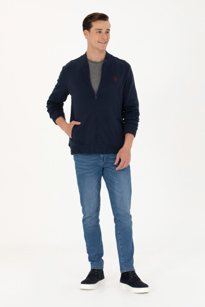 Men's Navy Knit Cardigan - 3