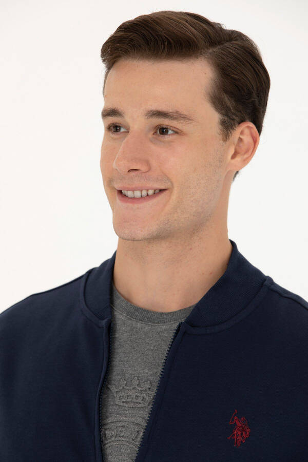 Men's Navy Knit Cardigan - 7