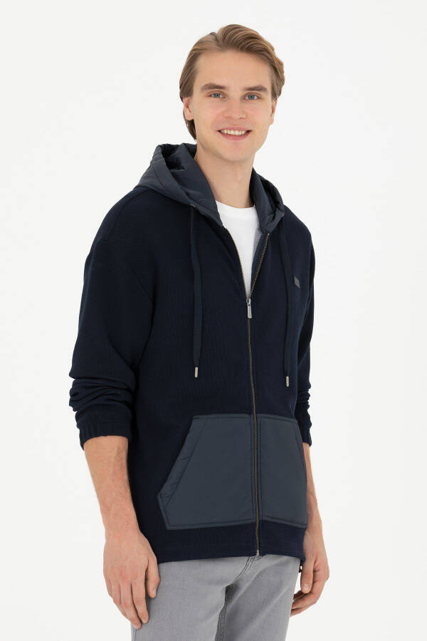 Men's Navy Knit Cardigan - 2