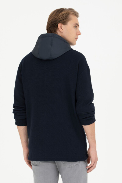 Men's Navy Knit Cardigan - 5