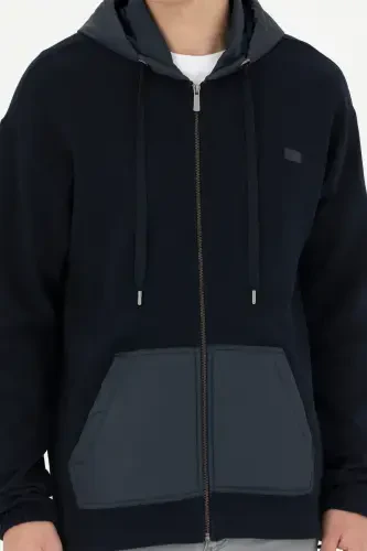 Men's Navy Knit Cardigan - 5