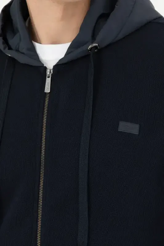 Men's Navy Knit Cardigan - 6